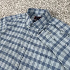 UNTUCKit Archie Shirt Mens Medium Blue Plaid Button Down Long Sleeve Flannel